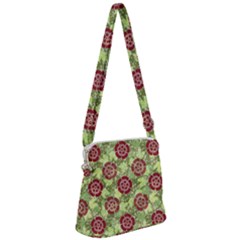 Seamless Pattern Leaf The Pentagon Zipper Messenger Bag