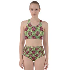 Seamless Pattern Leaf The Pentagon Racer Back Bikini Set by Pakrebo