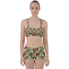 Seamless Pattern Leaf The Pentagon Perfect Fit Gym Set by Pakrebo