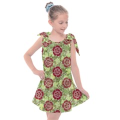 Seamless Pattern Leaf The Pentagon Kids  Tie Up Tunic Dress by Pakrebo