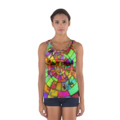 Color Abstract Rings Circle Center Sport Tank Top  by Pakrebo