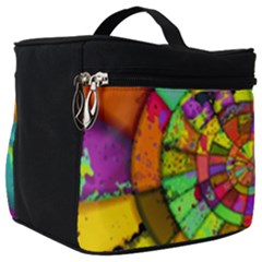 Color Abstract Rings Circle Center Make Up Travel Bag (big) by Pakrebo