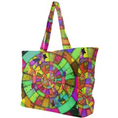 Color Abstract Rings Circle Center Simple Shoulder Bag