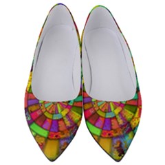 Color Abstract Rings Circle Center Women s Low Heels