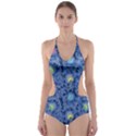 Floral Design Asia Seamless Pattern Cut-Out One Piece Swimsuit View1