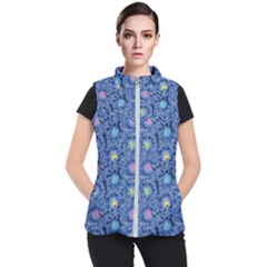 Floral Design Asia Seamless Pattern Women s Puffer Vest