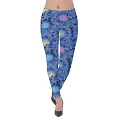 Floral Design Asia Seamless Pattern Velvet Leggings by Pakrebo