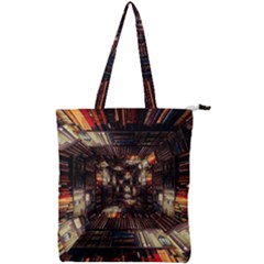 Library Tunnel Books Stacks Double Zip Up Tote Bag