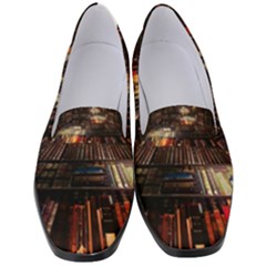 Library Tunnel Books Stacks Women s Classic Loafer Heels by Pakrebo