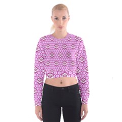 Paulownia Flowers Japanese Style Cropped Sweatshirt by Pakrebo