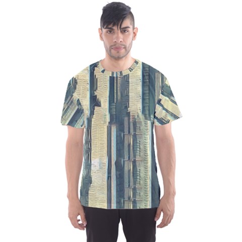 Illustrations Texture Abstract Buildings Men s Sports Mesh Tee by Pakrebo