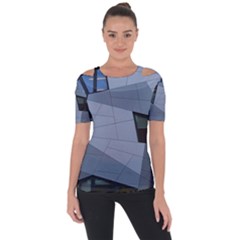 Abstract Modern Pattern Design Shoulder Cut Out Short Sleeve Top by Pakrebo