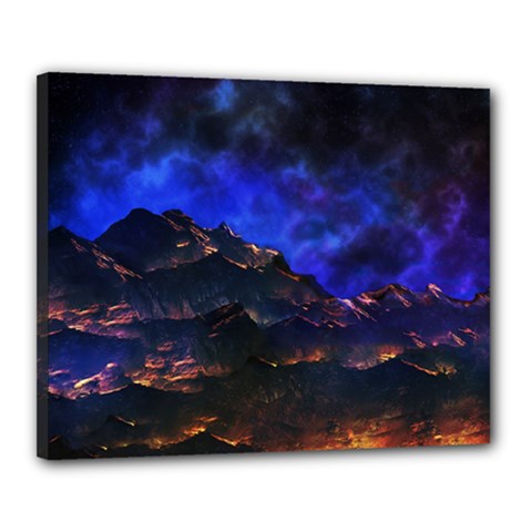 Landscape Sci Fi Alien World Canvas 20  X 16  (stretched) by Pakrebo