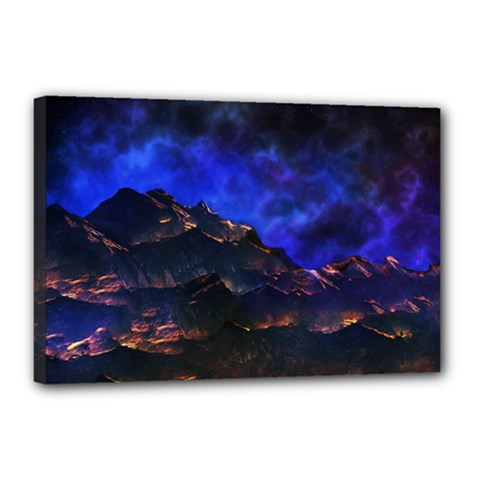 Landscape Sci Fi Alien World Canvas 18  X 12  (stretched) by Pakrebo