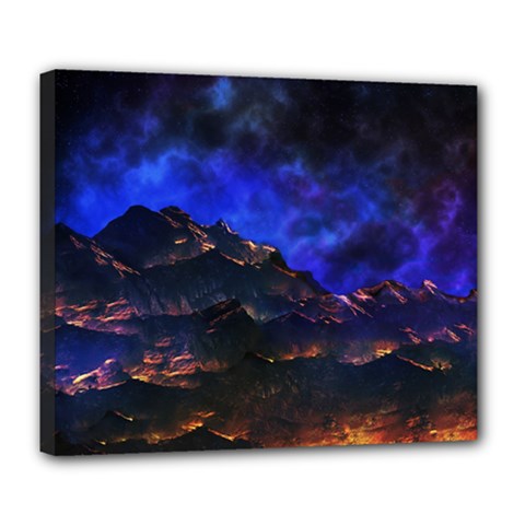 Landscape Sci Fi Alien World Deluxe Canvas 24  X 20  (stretched) by Pakrebo