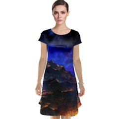 Landscape Sci Fi Alien World Cap Sleeve Nightdress by Pakrebo