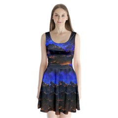 Landscape Sci Fi Alien World Split Back Mini Dress  by Pakrebo