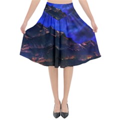 Landscape Sci Fi Alien World Flared Midi Skirt by Pakrebo