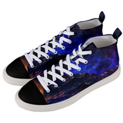 Landscape Sci Fi Alien World Men s Mid-top Canvas Sneakers by Pakrebo