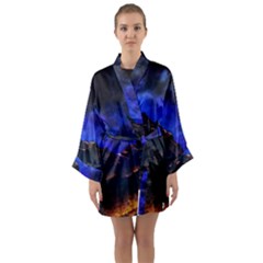 Landscape Sci Fi Alien World Long Sleeve Kimono Robe by Pakrebo