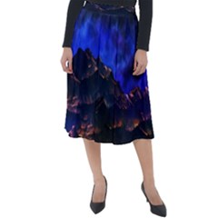 Landscape Sci Fi Alien World Classic Velour Midi Skirt  by Pakrebo