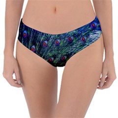 Peacock Feathers Colorful Feather Reversible Classic Bikini Bottoms by Pakrebo