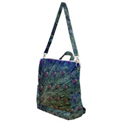 Peacock Feathers Colorful Feather Crossbody Backpack