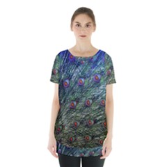 Peacock Feathers Colorful Feather Skirt Hem Sports Top by Pakrebo