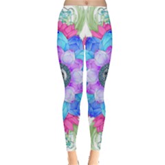 Lotus Flower Bird Metatron S Cube Leggings  by Pakrebo