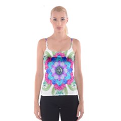 Lotus Flower Bird Metatron S Cube Spaghetti Strap Top by Pakrebo