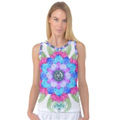 Lotus Flower Bird Metatron S Cube Women s Basketball Tank Top by Pakrebo