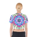 Lotus Flower Bird Metatron S Cube Cotton Crop Top View2