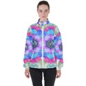 Lotus Flower Bird Metatron S Cube Women s High Neck Windbreaker View1