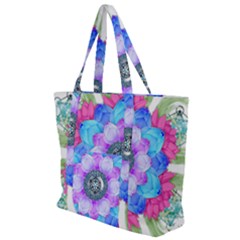 Lotus Flower Bird Metatron S Cube Zip Up Canvas Bag