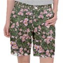 Pink Flowers Leaves Spring Garden Pocket Shorts View1