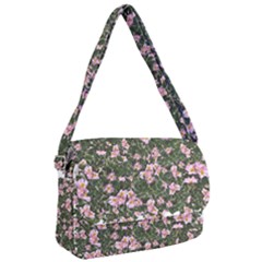 Pink Flowers Leaves Spring Garden Courier Bag