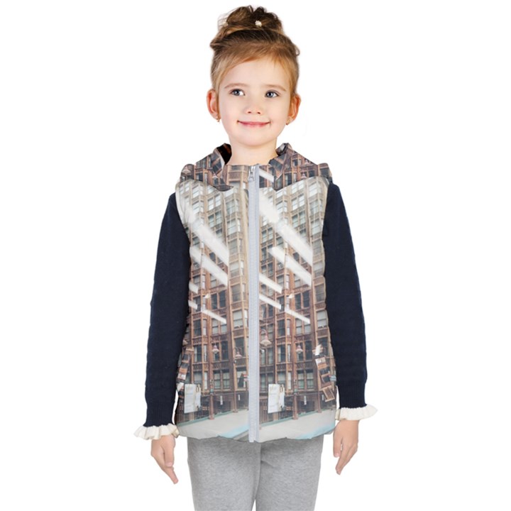 Chicago L Morning Commute Kids  Hooded Puffer Vest