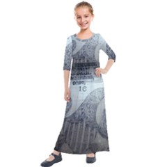 1840s Ohio Salt Glaze Kids  Quarter Sleeve Maxi Dress by Riverwoman