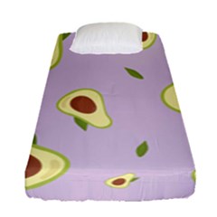 Avocado Green With Pastel Violet Background2 Avocado Pastel Light Violet Fitted Sheet (single Size)