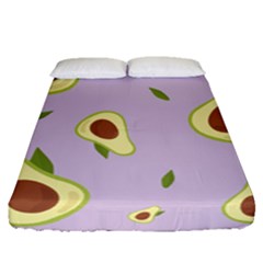 Avocado Green With Pastel Violet Background2 Avocado Pastel Light Violet Fitted Sheet (queen Size) by genx