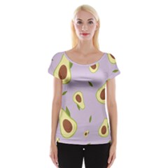 Avocado Green With Pastel Violet Background2 Avocado Pastel Light Violet Cap Sleeve Top