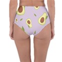 Avocado Green With Pastel Violet Background2 Avocado Pastel Light Violet Reversible High-Waist Bikini Bottoms View4