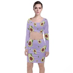 Avocado Green With Pastel Violet Background2 Avocado Pastel Light Violet Top And Skirt Sets by genx