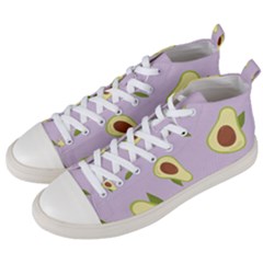 Avocado Green With Pastel Violet Background2 Avocado Pastel Light Violet Men s Mid-top Canvas Sneakers by genx