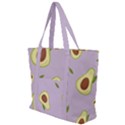 Avocado Green With Pastel Violet Background2 Avocado Pastel Light Violet Zip Up Canvas Bag View1