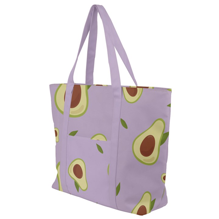 Avocado Green With Pastel Violet Background2 Avocado Pastel Light Violet Zip Up Canvas Bag