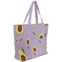 Avocado Green With Pastel Violet Background2 Avocado Pastel Light Violet Zip Up Canvas Bag View2