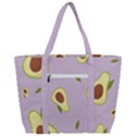 Avocado Green With Pastel Violet Background2 Avocado Pastel Light Violet Zip Up Canvas Bag View3