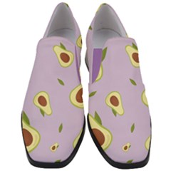 Avocado Green With Pastel Violet Background2 Avocado Pastel Light Violet Slip On Heel Loafers by genx