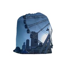 Navy Pier Chicago Drawstring Pouch (large) by Riverwoman